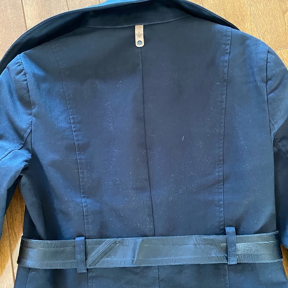 Mackage Izzy Black trench coat with leather - Picture 8 of 11